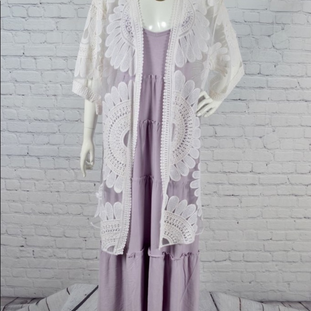 Brand New Plus Size Lavender Maxi Dress With Pockets Dress Various 1X,2X 3X - Picture 8 of 9